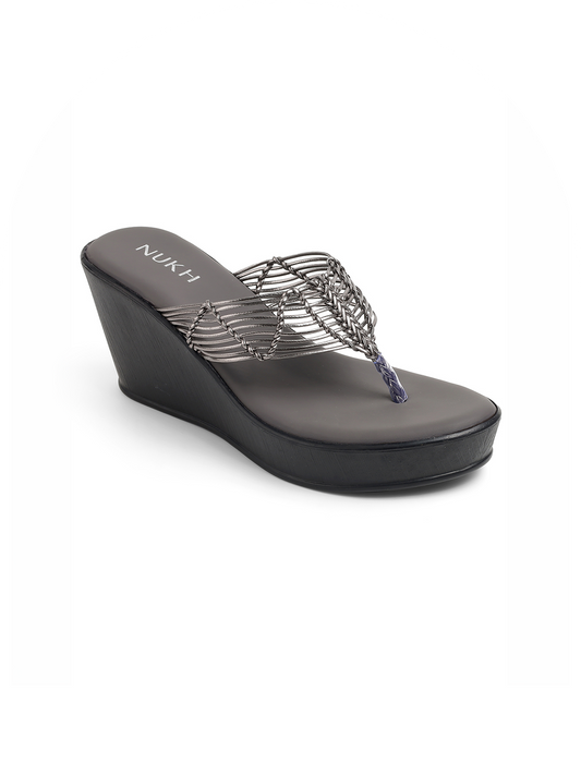 Metallic Woven Wedge